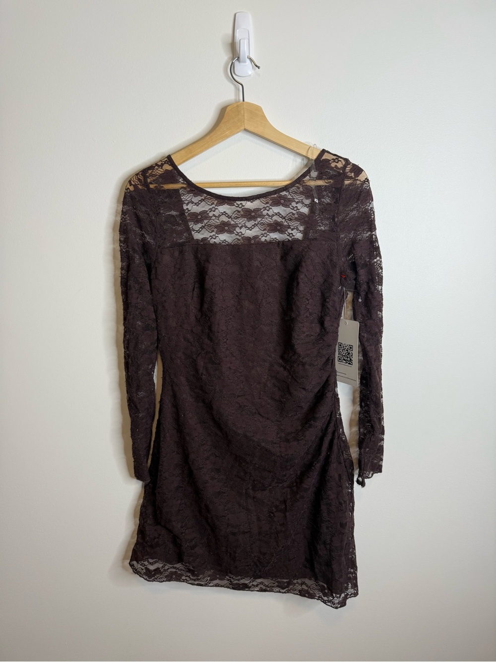 Emerald Sundae Dress brown lace long sleeve size large NWT